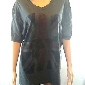 AUTH SIDE CAR British Flag and Skull Tee